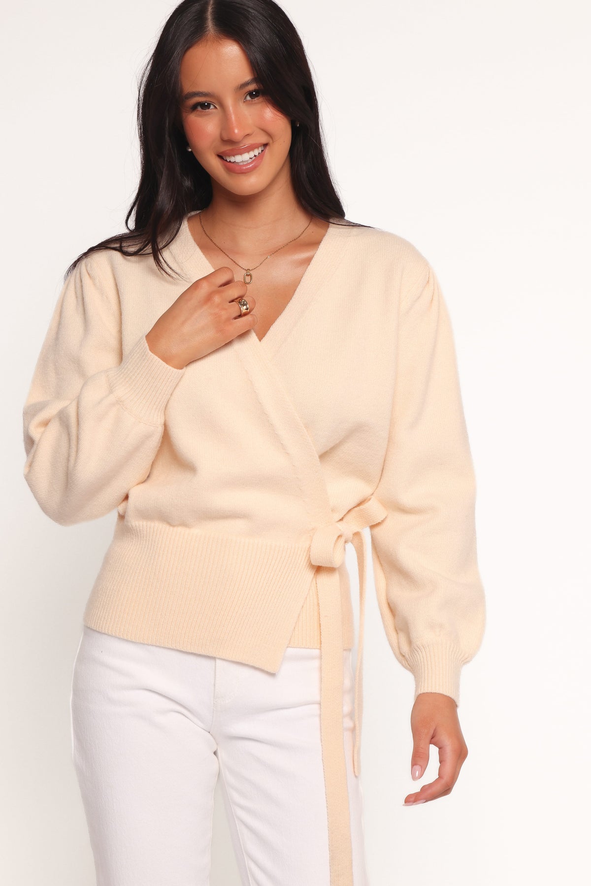 Abbey Ballet Wrap Cardigan - Cream