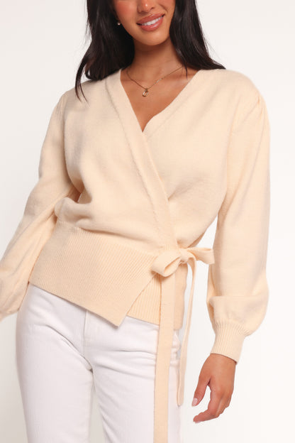 Abbey Ballet Wrap Cardigan - Cream