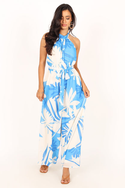 Aminah Jumpsuit - Blue Floral
