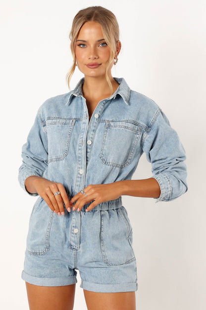 Danielle Romper - Medium Denim