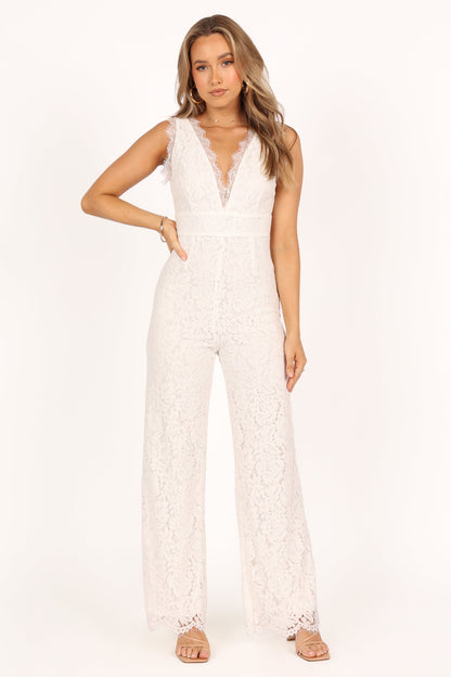 Eloise Lace Jumpsuit - Ivory