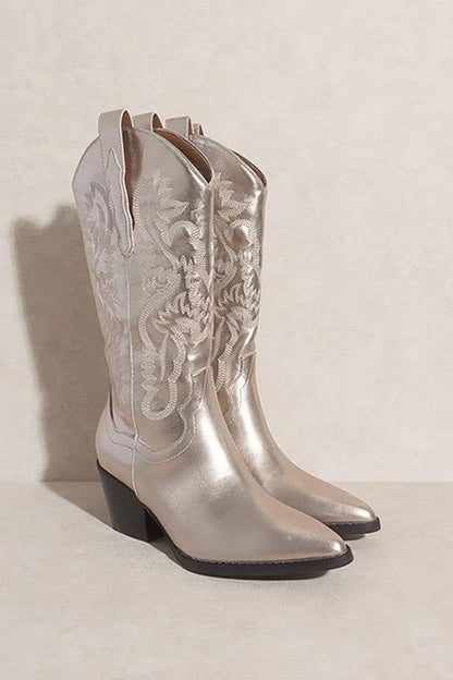 Amaya Cowboy Boot - Champagne
