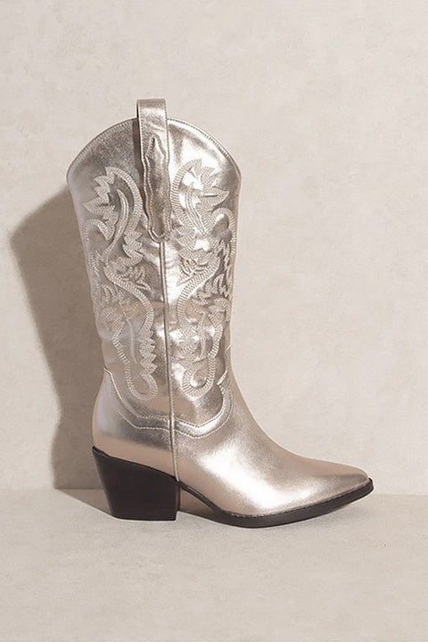 Amaya Cowboy Boot - Champagne