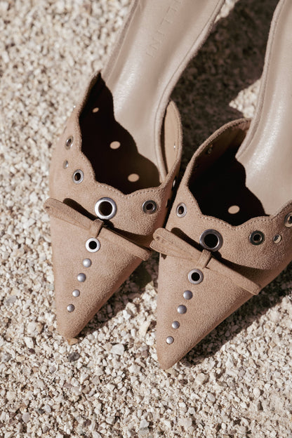 Elio Heels - Camel Suede