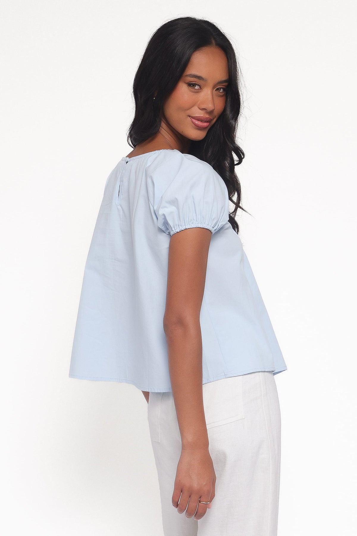 Abbot Pleated Top - Blue