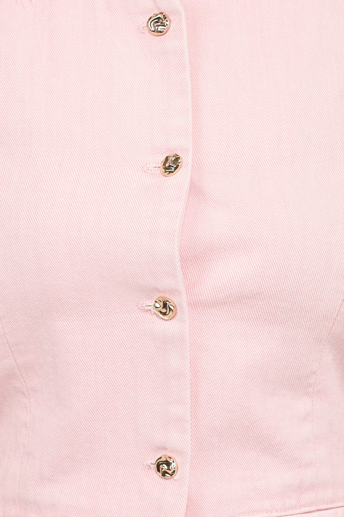 Ailis Denim Vest Top - Dusty Pink