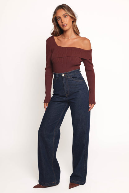Aleena Knit Top - Chocolate Brown
