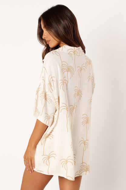 Amira Short Sleeve Shirt - Palm Print