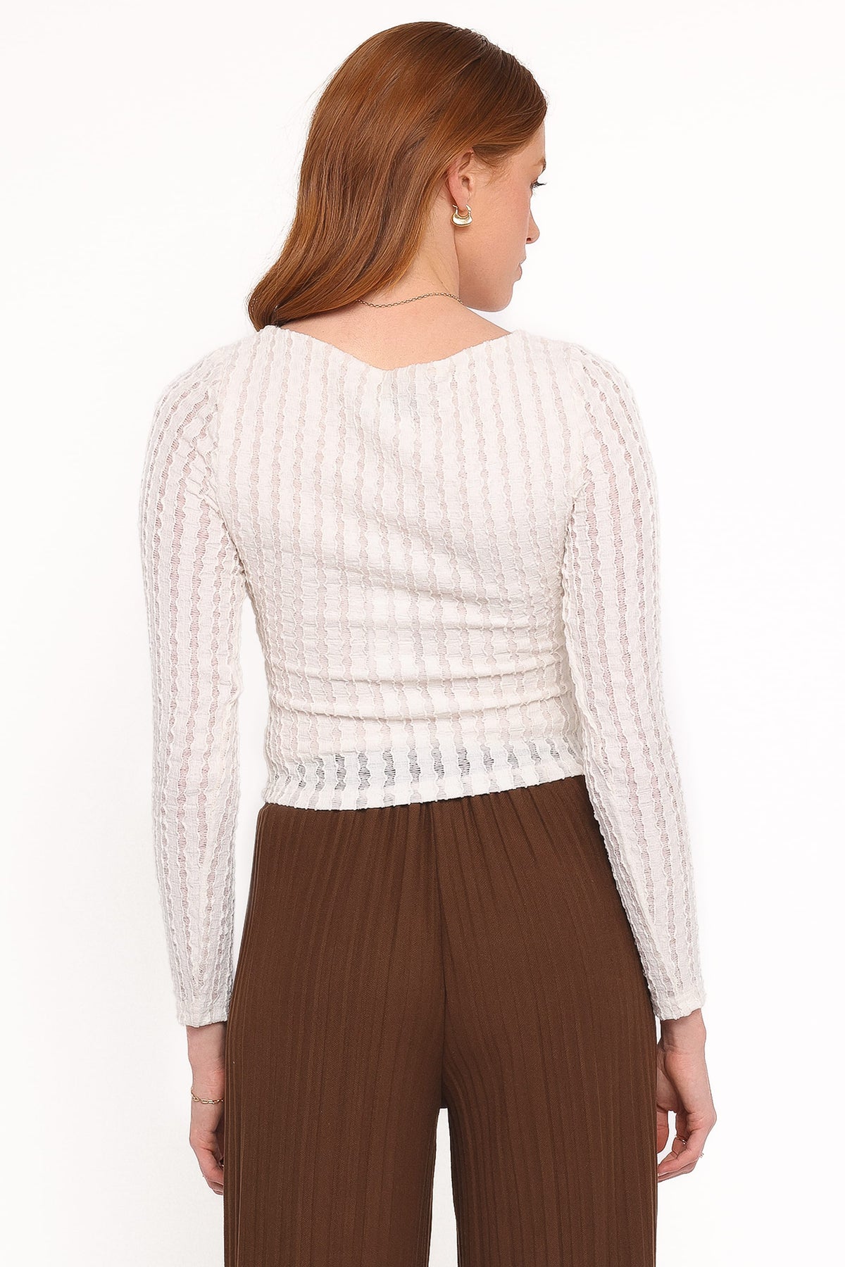 Bellatrix Textured Knit Top - Cream