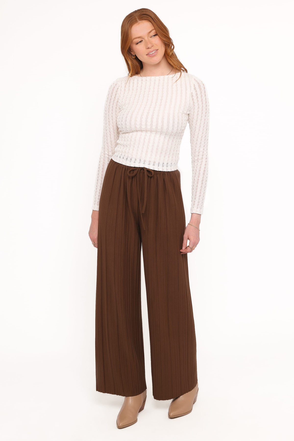 Bellatrix Textured Knit Top - Cream