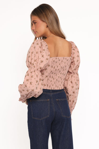 Charlene Top - Pink Floral