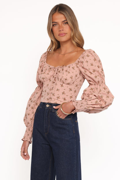 Charlene Top - Pink Floral