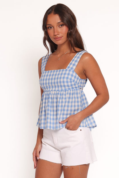 Chatham Top - Blue Gingham