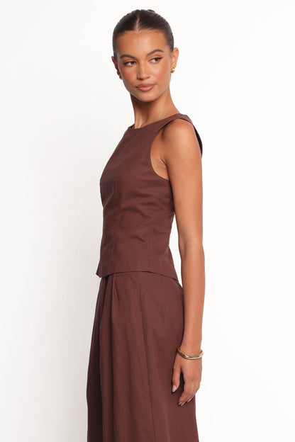 Chiaro Shell Top - Brown