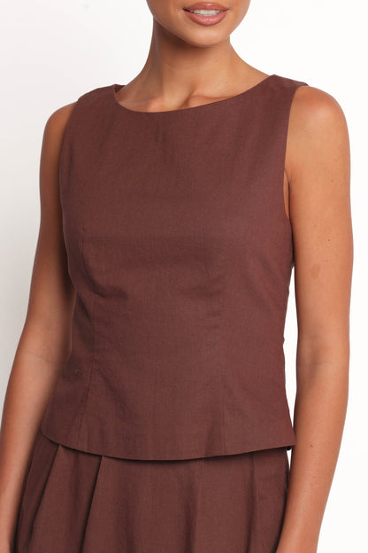 Chiaro Shell Top - Brown