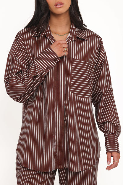 Darya Shirt - Chocolate Stripe
