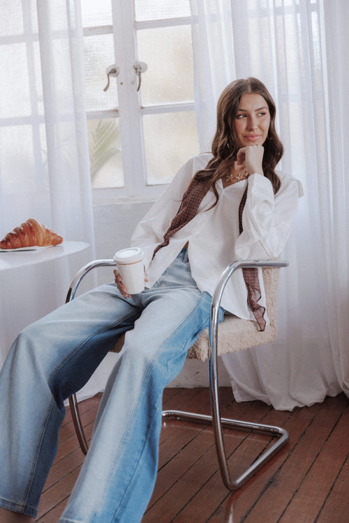 Edwards Shirt - White Stripe