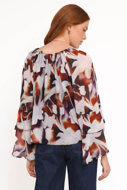 Elinor Top - Blurred Floral