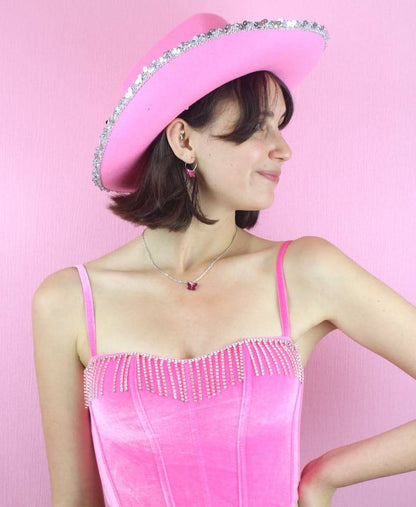 You're my Butterfly, Sugar Baby Necklace (Pink Mirror)