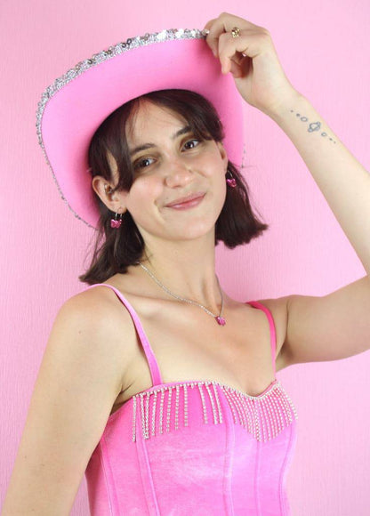You're My Butterfly, Sugar Baby Hoop Earrings (Pink Mirror)