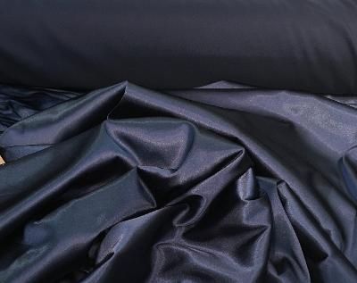 Poly Charmeuse Satin Stretch - Ombre Blue