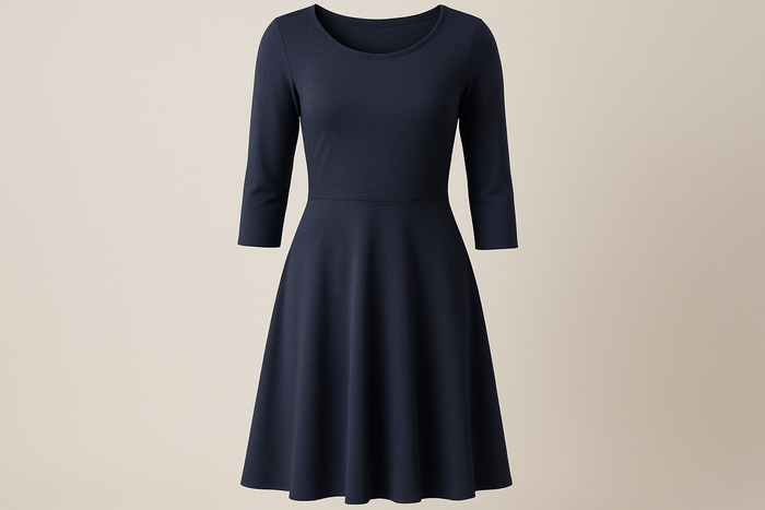 a nice dress for Navy Blue Poly Cotton Jersey