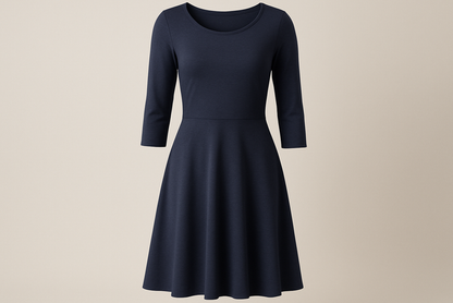 a nice dress for Navy Blue Poly Cotton Jersey