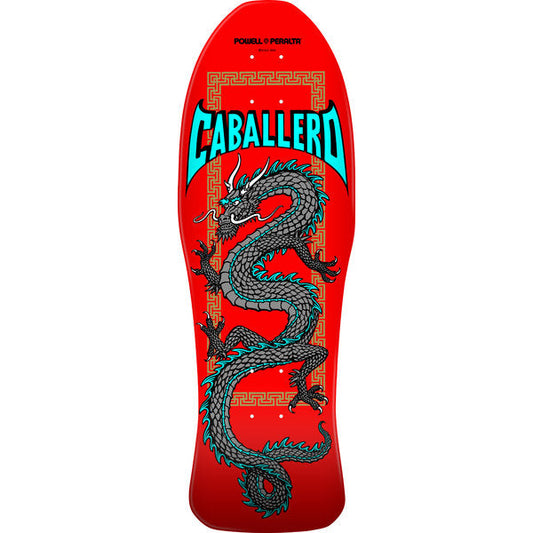 Powell Peralta Caballero Chinese Dragon Reissue Deck 10" - Red/Silver