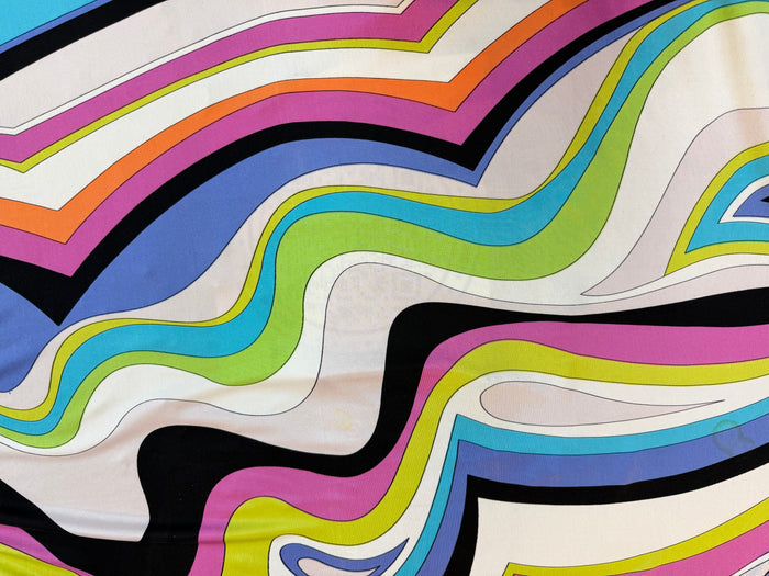 Printed Silk Jersey - Colorful 60's Mod