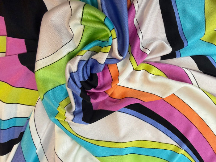 Printed Silk Jersey - Colorful 60's Mod