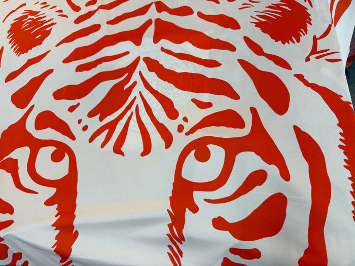 Printed Silk Jersey - Coral Orange Tiger