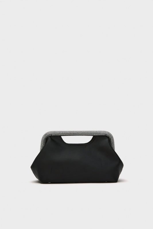 Black Eleanor Crystal Handle Bag