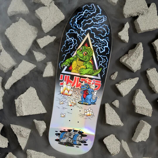 Santa Cruz X Godzilla Limited Edition Jr. Natas Reissue Deck 9.89in x 29.82in - Silver foil