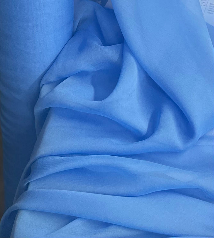 Silk Chiffon Wide - Azure Blue
