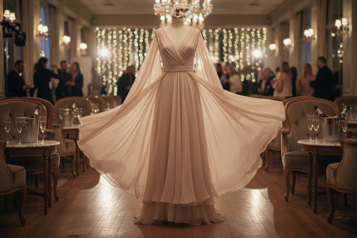 Silk Chiffon Wide- Nude