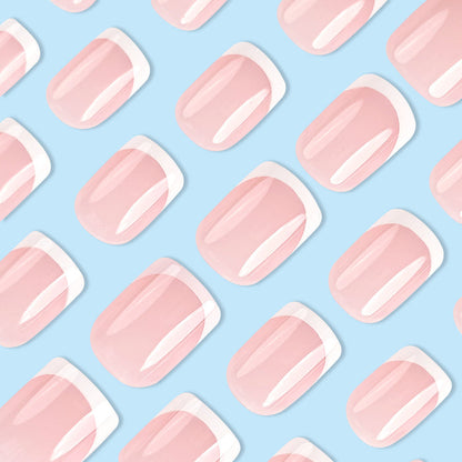Simple White French Fake Nails