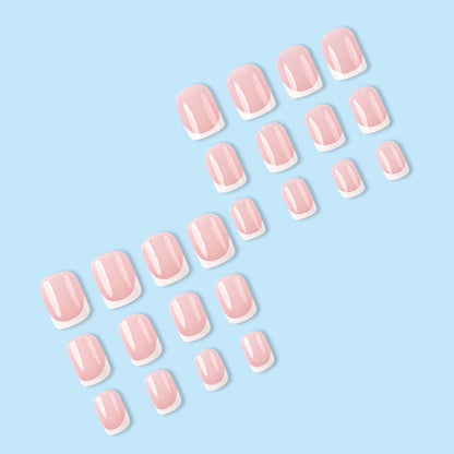 Simple White French Fake Nails