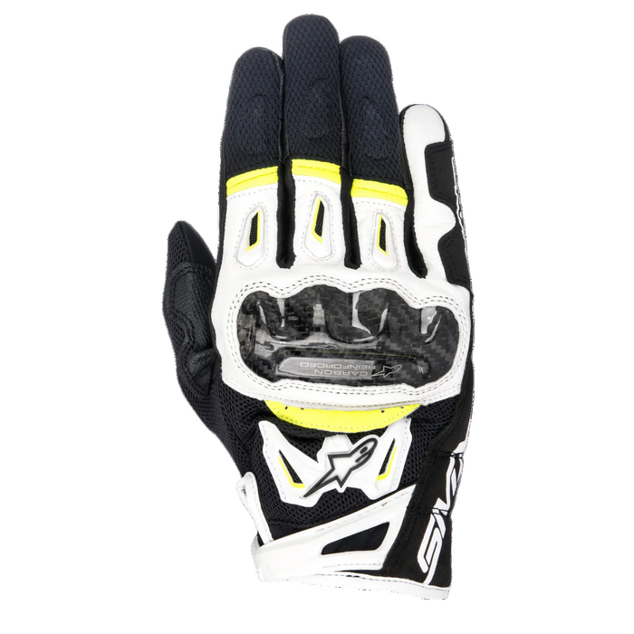 SMX-2 Air Carbon Gloves - Black/White/Yellow Fluo