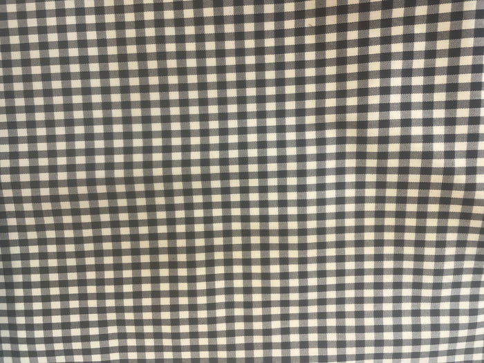 Stretch Cotton Gingham Plaid Print - Black & White