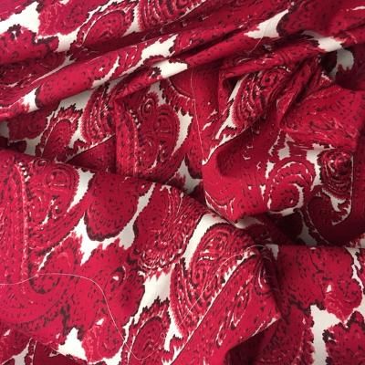 Stretch Italian Cotton Print- Fushia & White