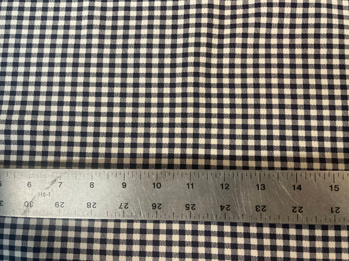 Stretch Twill Rayon Spandex - Gingham - Navy & White