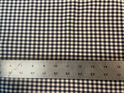 Stretch Twill Rayon Spandex - Gingham - Navy & White