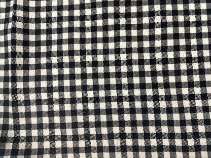 Stretch Twill Rayon Spandex - Gingham Plaid - Black & White