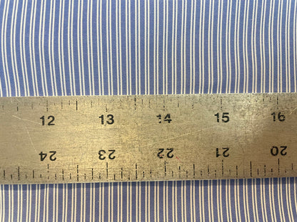 Stripe Poly Cotton Shirting - Blue & White