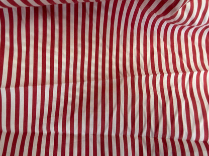 Striped Cotton Shirting - Red & White