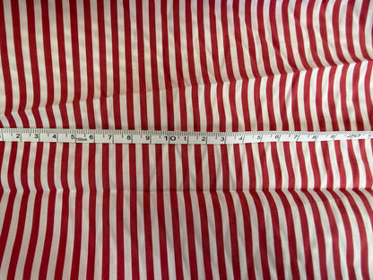 Striped Cotton Shirting - Red & White