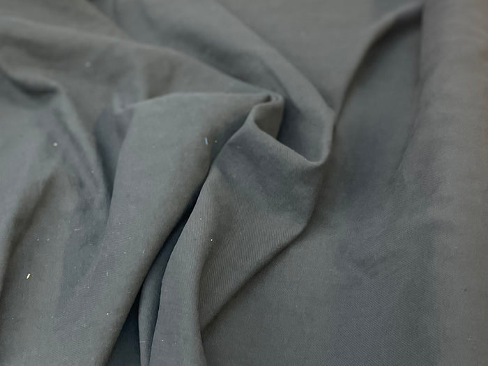 Textured Cotton & Linen Blend - Faded Black