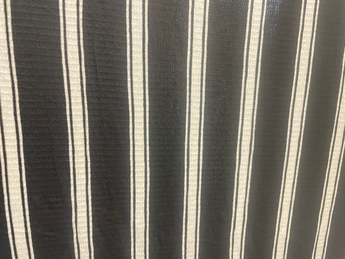 Textured Striped Cotton Jersey - Black & White