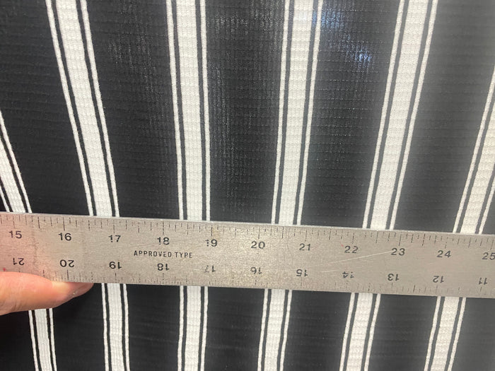 Textured Striped Cotton Jersey - Black & White