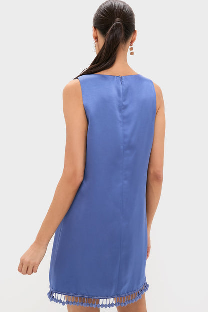 Blue Satin Mollie Dress